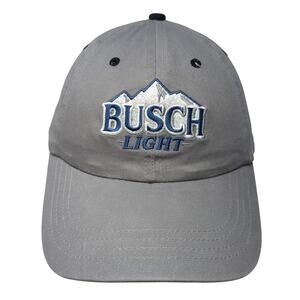 Busch Light Snapback Cap Gray One Size Adjustable Embroidered Vented Holes